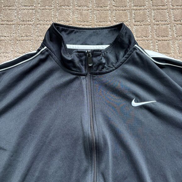 Nike Track Jacket Mens Large Black Full Zip Casual Relaxed Warmup Pockets - Picture 2 of 8
